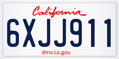 CA license plate 6XJJ911