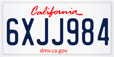 CA license plate 6XJJ984