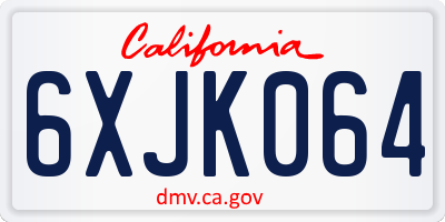 CA license plate 6XJK064