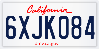 CA license plate 6XJK084