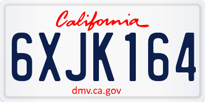 CA license plate 6XJK164