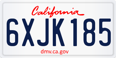 CA license plate 6XJK185