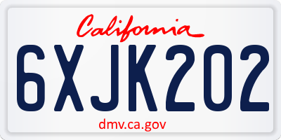 CA license plate 6XJK202
