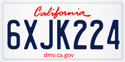 CA license plate 6XJK224