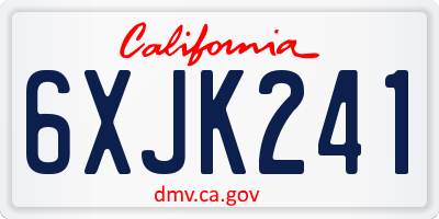 CA license plate 6XJK241
