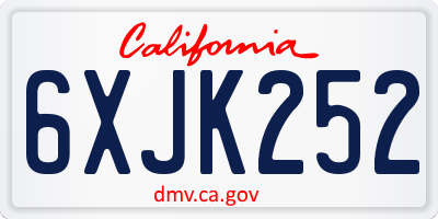 CA license plate 6XJK252
