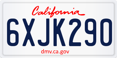 CA license plate 6XJK290