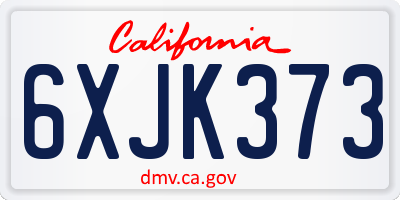 CA license plate 6XJK373