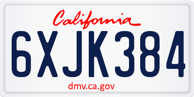 CA license plate 6XJK384