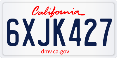 CA license plate 6XJK427