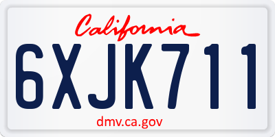 CA license plate 6XJK711