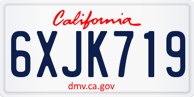 CA license plate 6XJK719