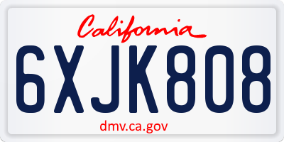 CA license plate 6XJK808