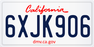 CA license plate 6XJK906