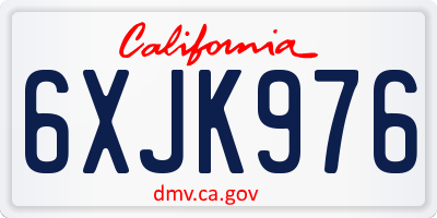 CA license plate 6XJK976