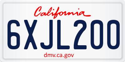 CA license plate 6XJL200