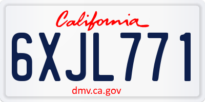 CA license plate 6XJL771