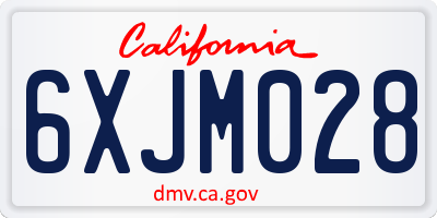 CA license plate 6XJM028