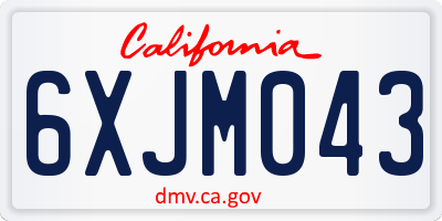 CA license plate 6XJM043
