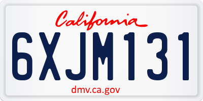 CA license plate 6XJM131