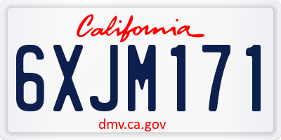 CA license plate 6XJM171