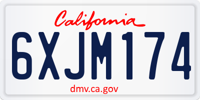 CA license plate 6XJM174