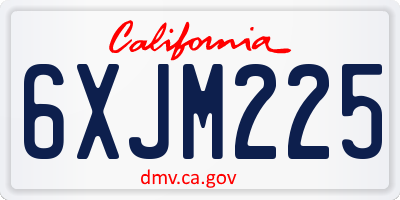 CA license plate 6XJM225
