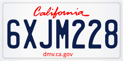 CA license plate 6XJM228