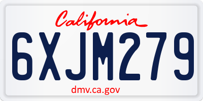 CA license plate 6XJM279