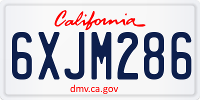 CA license plate 6XJM286