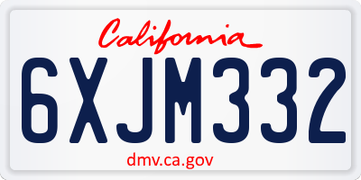 CA license plate 6XJM332