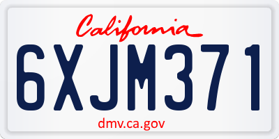 CA license plate 6XJM371