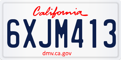 CA license plate 6XJM413