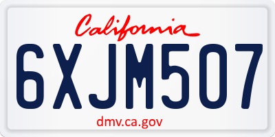 CA license plate 6XJM507