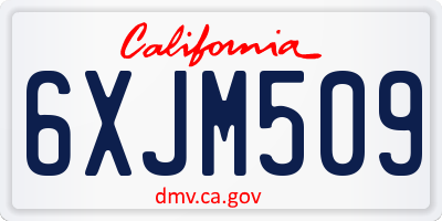 CA license plate 6XJM509