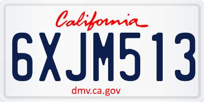CA license plate 6XJM513