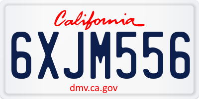 CA license plate 6XJM556