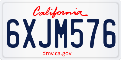 CA license plate 6XJM576