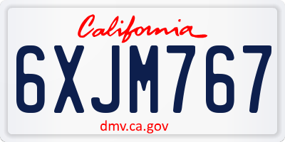 CA license plate 6XJM767
