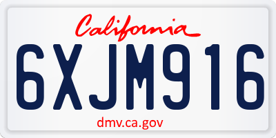 CA license plate 6XJM916