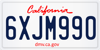 CA license plate 6XJM990
