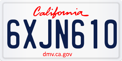 CA license plate 6XJN610