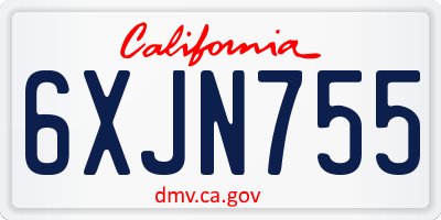 CA license plate 6XJN755