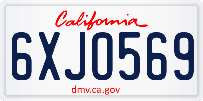CA license plate 6XJO569