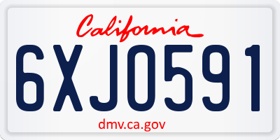 CA license plate 6XJO591