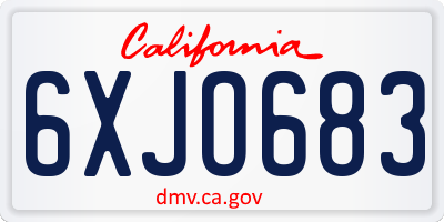 CA license plate 6XJO683
