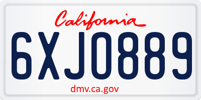 CA license plate 6XJO889