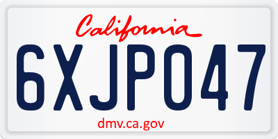 CA license plate 6XJP047