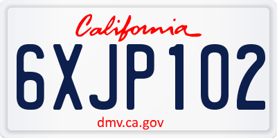 CA license plate 6XJP102