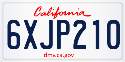 CA license plate 6XJP210